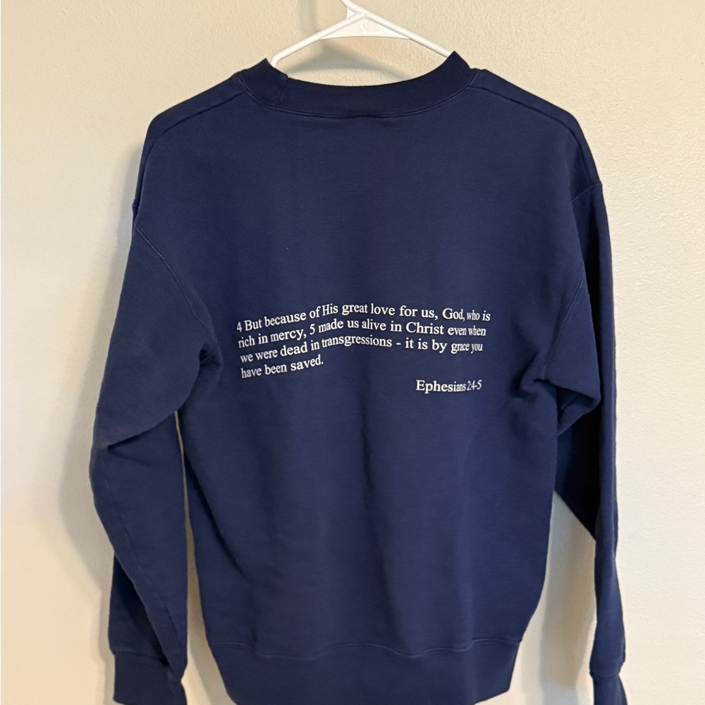 Women's Navy Sweatshirt  | SOLD - Picture 2 of 2